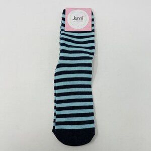Jenni by Jennifer Moore Womens One Size Fits Most Striped Crew Socks Blue